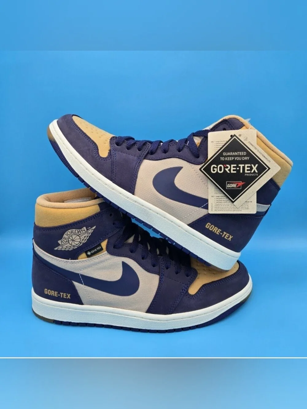 AIR JORDAN 1 ELEMENT GORE-TEX HIGH Tan/Purple Size 9.5 Men's